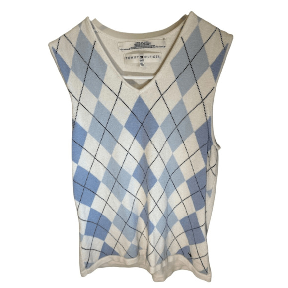 Tommy Hilfiger Golf Vintage Preppy Light Blue vest womans Medium - Picture 1 of 10